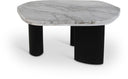 Puglia Genuine Marble Top And Oak Wood Base Coffee Table - White