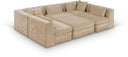 Stellar 114" Chenille Fabric Upholstered 6Pc. Modular Sectional - Beige