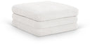 Stellar Chenille Fabric Upholstered Modular Ottoman - Cream