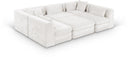 Stellar 114" Chenille Fabric Upholstered 6Pc. Modular Sectional - Cream