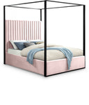 Jax Velvet Upholstered Bed - Pink