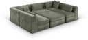 Stellar 114" Chenille Fabric Upholstered 6Pc. Modular Sectional - Green