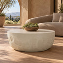 Elgon - Modern Grey Concrete Round Coffee Table, view 8