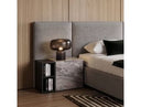 Maranello - Modern Grey Wash & Faux Marble Nightstand