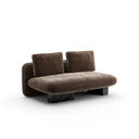 Overlap Armless Loveseat Dk Taupe