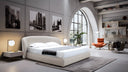 Lambert - Modern Beige Fabric Upholstered Bed