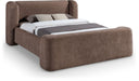 Modena Chenille Fabric Upholstered Bed - Brown