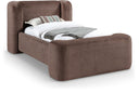 Modena Chenille Fabric Upholstered Twin Bed - Brown