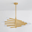 Vintage Brass Strasbourg Chandelier 42" by Corbett Lighting, view 7