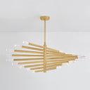 Vintage Brass Strasbourg Chandelier 56" by Corbett Lighting, view 5