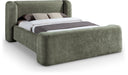 Modena Chenille Fabric Upholstered Bed - Green