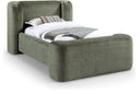 Modena Chenille Fabric Upholstered Twin Bed - Green