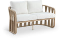 San Pietro 60.5" Water Resilient Fabric Upholstered Outdoor Patio Loveseat - Cream
