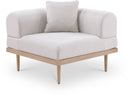 Laguna Resilient Water Resistant Fabric Upholstered Outdoor Patio Modular Corner Chair - Beige