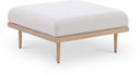 Laguna Resilient Water Resistant Fabric Upholstered Outdoor Patio Ottoman - Beige