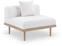 Laguna Resilient Water Resistant Fabric Upholstered Outdoor Patio Modular Armless Chair - Cream