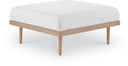 Laguna Resilient Water Resistant Fabric Upholstered Outdoor Patio Ottoman - Cream