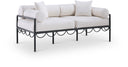 Portofino 69.75" Resilient Water Repellent Fabric Upholstered Outdoor Patio Loveseat - Cream