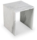Pienza Genuine Marble End Table - White