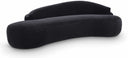 Caspian 101" Chenille Fabric Upholstered Sofa - Black