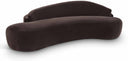 Caspian 101" Chenille Fabric Upholstered Sofa - Brown