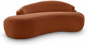 Caspian 79" Chenille Fabric Upholstered Loveseat - Cognac