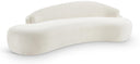 Caspian 101" Chenille Fabric Upholstered Sofa - Cream