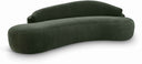 Caspian 101" Chenille Fabric Upholstered Sofa - Green