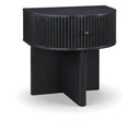 Cortland 23.75" Acacia Veneer And Solid Wood Nightstand - Black