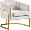 Carter Velvet Upholstered Accent Chair - Cream