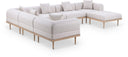Laguna 142" Resilient Water Resistant Fabric Upholstered Outdoor Patio 7pc. Modular Sectional - Beige