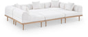 Laguna 106.5" Resilient Water Resistant Fabric Upholstered Outdoor Patio 6pc. Modular Sectional - Cream