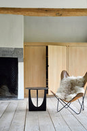 Oak Black Geometric Side Table