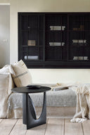 Oak Black Geometric Side Table