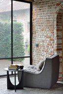 Oak Black Geometric Side Table