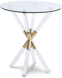 Mercury Glass Top, Acrylic And Metal Base End Table - Gold