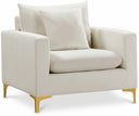 Naomi Velvet Upholstered Chair - Cream