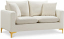 Naomi 58" Velvet Upholstered Loveseat - Cream