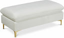 Naomi Velvet Upholstered Bench - Cream