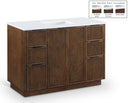 Willard 48" White Engineered Stone And Solid Wood Bathroom Vanity - Brown