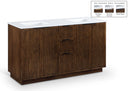 Willard 60" White Engineered Stone And Solid Wood Bathroom Vanity - Brown