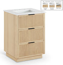 Willard 24" White Engineered Stone And Solid Wood Bathroom Vanity - Natural