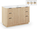 Willard 48" White Engineered Stone And Solid Wood Bathroom Vanity - Natural