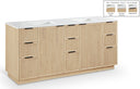 Willard 72" White Engineered Stone And Solid Wood Bathroom Vanity - Natural