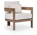 Newport Water Resistant Fabric Upholstered Outdoor Patio Chair with Outdoor Protective Cover Included - Cream