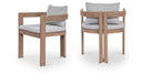 Newport Water Resistant Fabric Upholstered Outdoor Patio Dining Chair - Grey