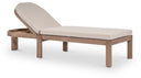 Newport Water Resistant Fabric Upholstered Outdoor Patio Lounge Chair with Outdoor Protective Cover Included - Beige
