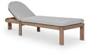 Newport Water Resistant Fabric Upholstered Outdoor Patio Lounge Chair with Outdoor Protective Cover Included - Grey