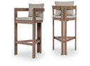 Newport Water Resistant Fabric Upholstered Outdoor Patio Bar Stool - Beige