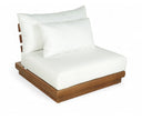 Mirella Water Resistant Fabric Upholstered Outdoor Patio Armless Modular Chair - White